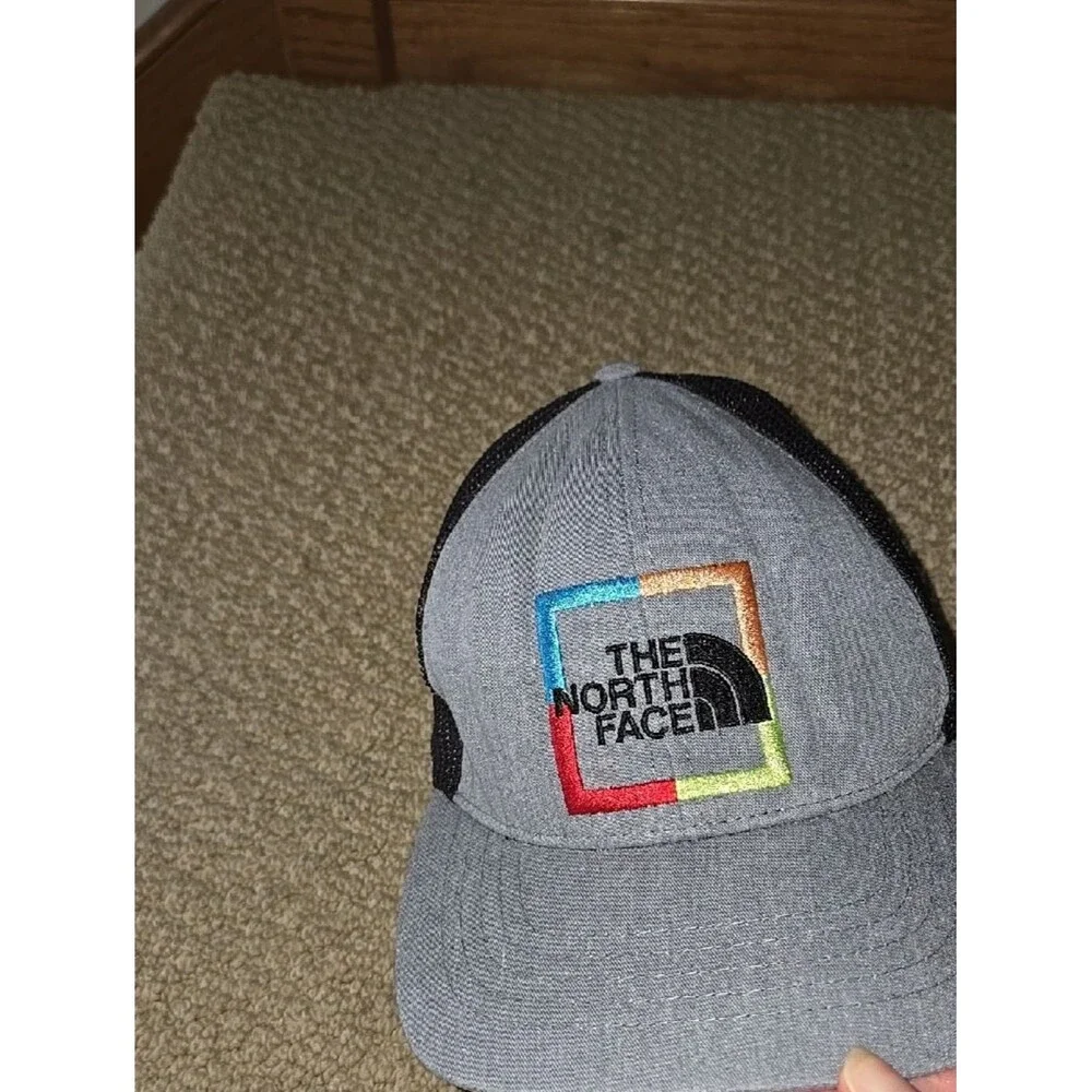 The North Face Grey Trucker Hat Multicolor Logo Gray Men Women
